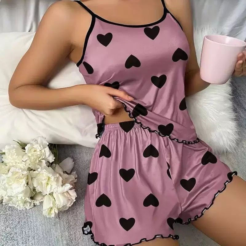 Women's Summer Pajama Set with Camisole and Shorts
