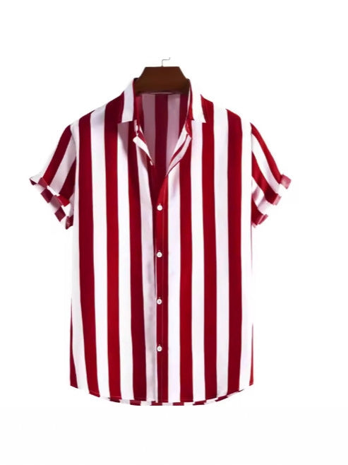 Mens Striped Short Sleeve Shirt