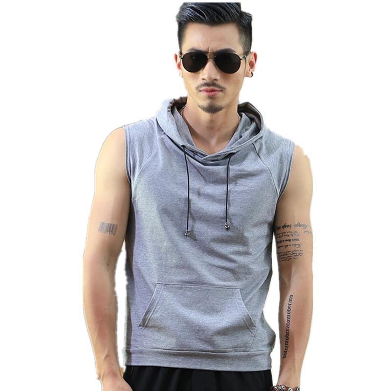 Sleeveless Hooded Vest Men Loose Fit Summer Wear