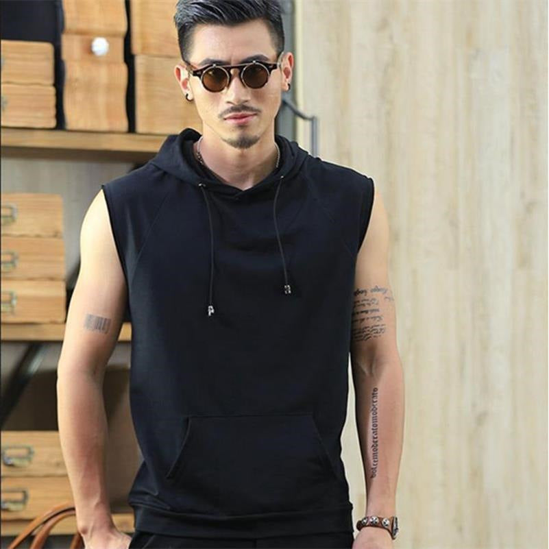 Sleeveless Hooded Vest Men Loose Fit Summer Wear