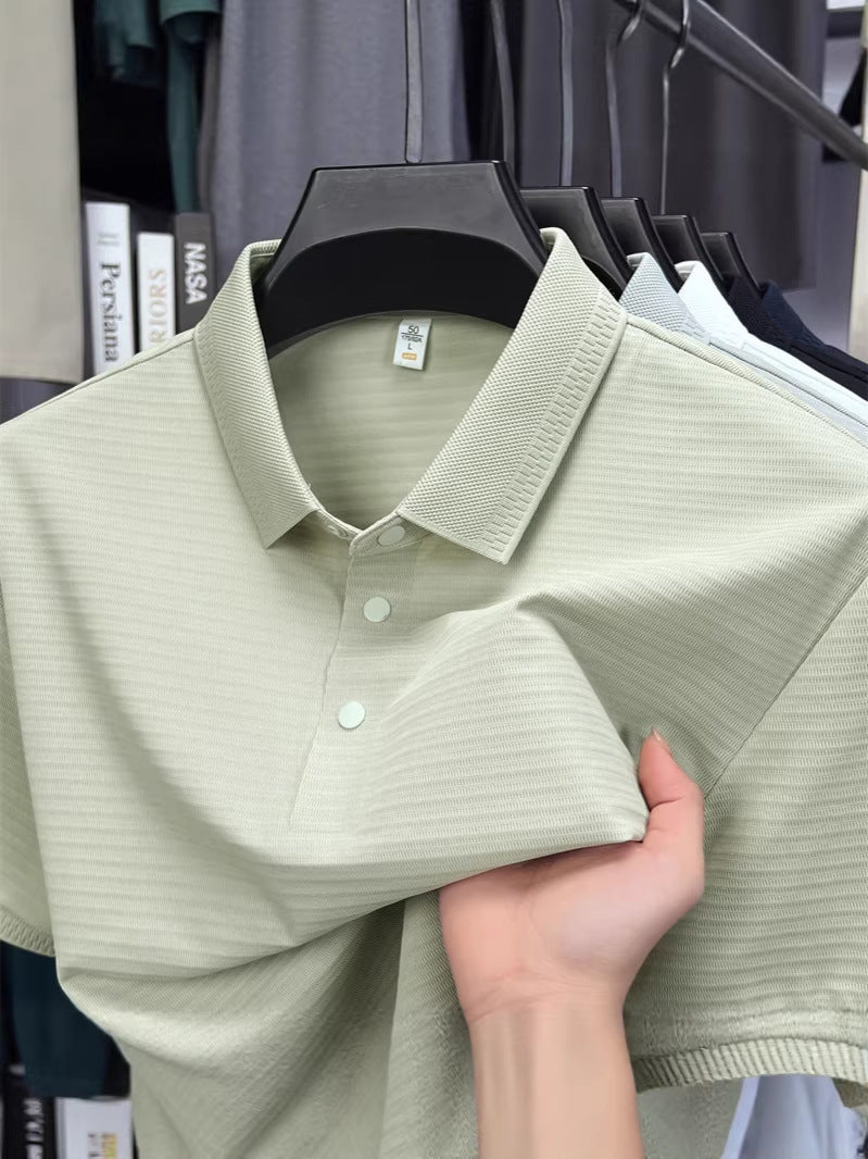 Mens Ice Silk Breathable Polo Shirt