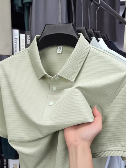 Mens Ice Silk Breathable Polo Shirt
