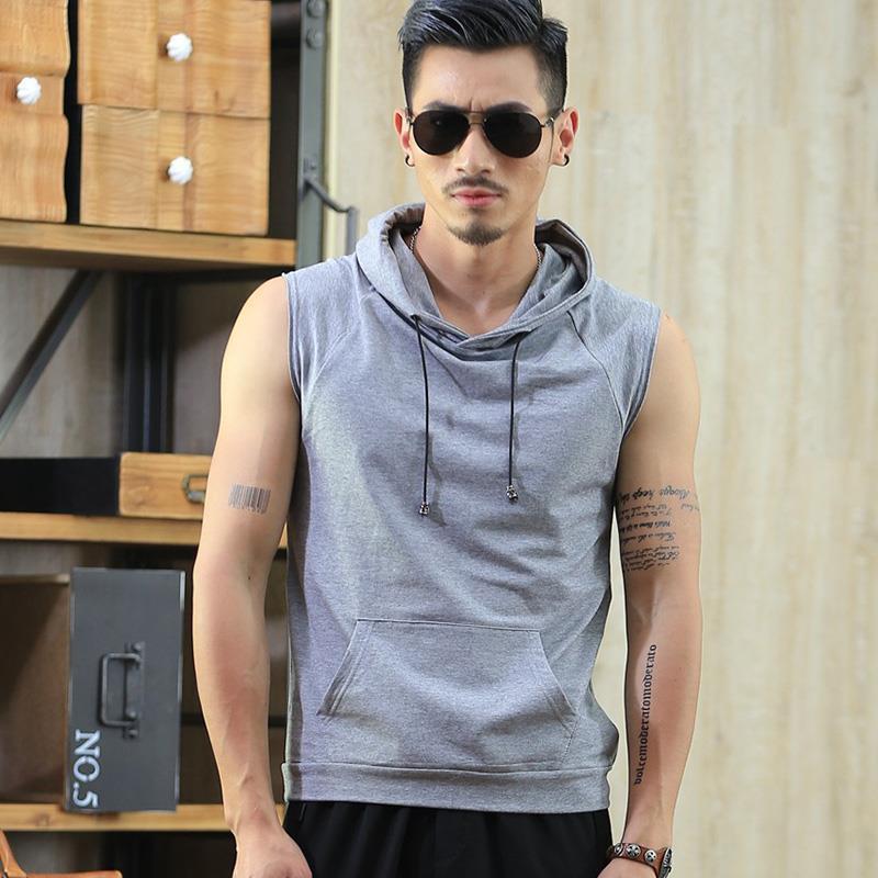 Sleeveless Hooded Vest Men Loose Fit Summer Wear