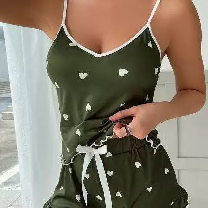 Women's Summer Pajama Set with Camisole and Shorts