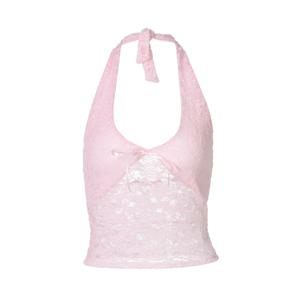 Womens Lace Halter Vest