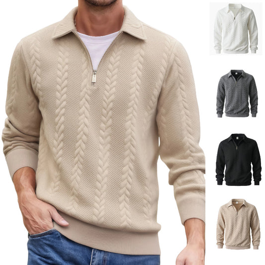 Jacquard Half Zip Sweatshirt
