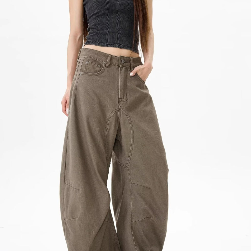 Retro Wide Leg Denim Pants