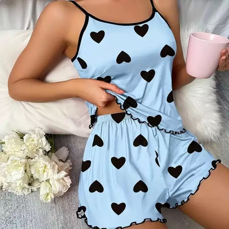 Women's Summer Pajama Set with Camisole and Shorts
