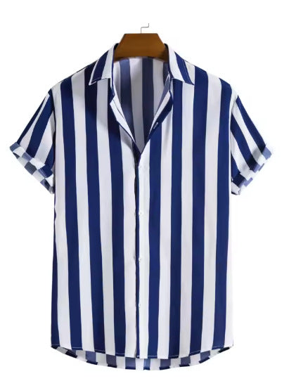 Mens Striped Short Sleeve Shirt