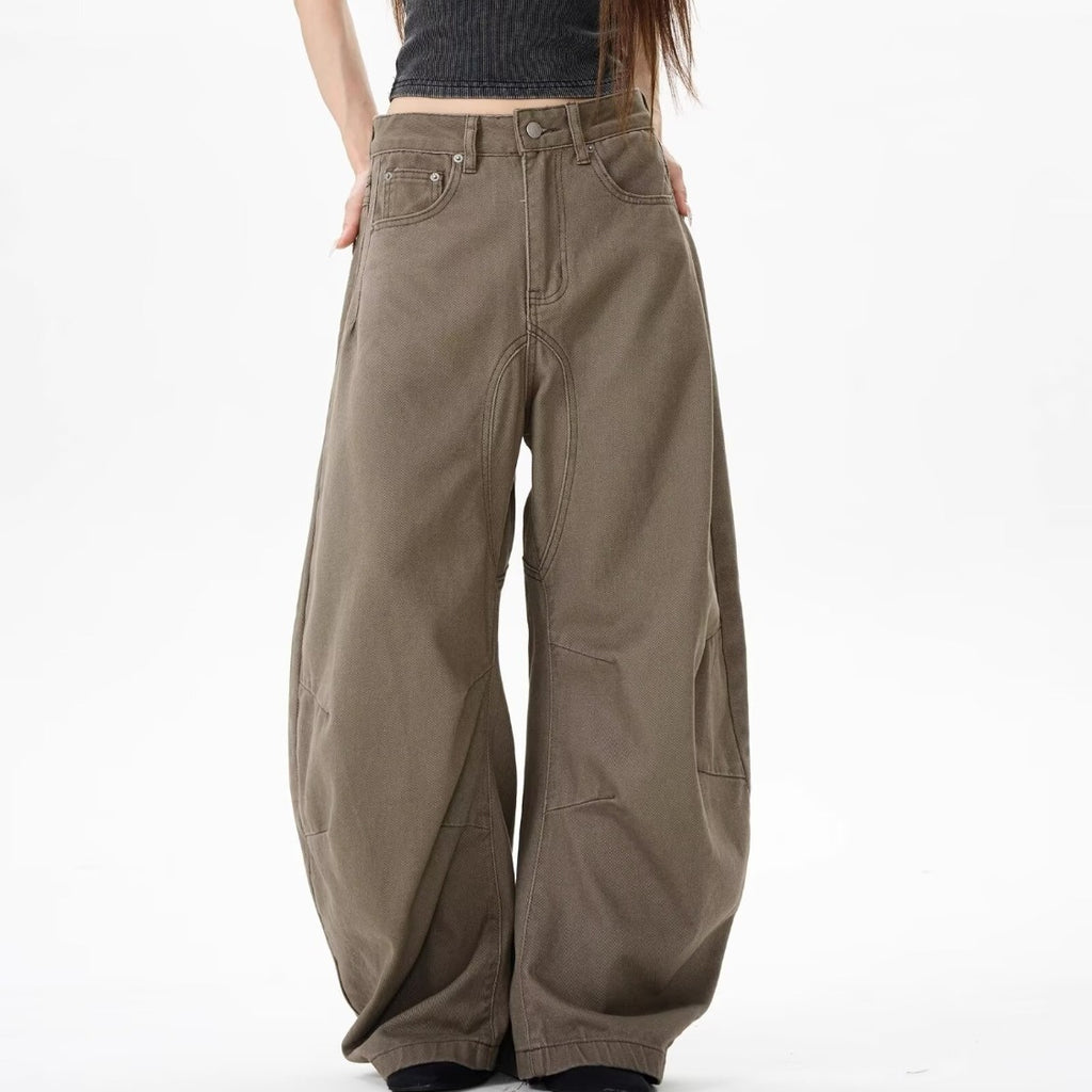 Retro Wide Leg Denim Pants