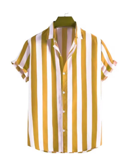 Mens Striped Short Sleeve Shirt
