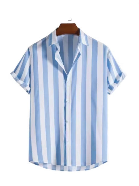 Mens Striped Short Sleeve Shirt