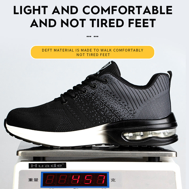 Wear-resistant, anti-slip, lightweight air cushion safety shoes for men